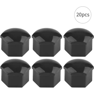 20 stuks 19 mm Wielmoerdopjes Auto Naafschroefkap Bout Velgen Buitenkant Bescherming (Zwart)