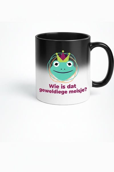 “Wie Is Dat Geweldige Meisje?” Black Magic Mok – 330ml Warmtegevoelige Koffiemok – Schattig Prinses Design – Perfect Cadeau voor Meisjes