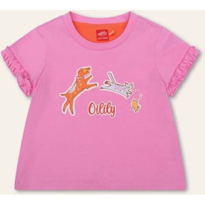 Oilily Tummy T-Shirt- maat104/4yr Fuchsia Roze