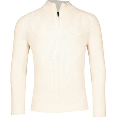 Thomas Maine Trui Half Zip Vintage Texture Knit Ecru / male