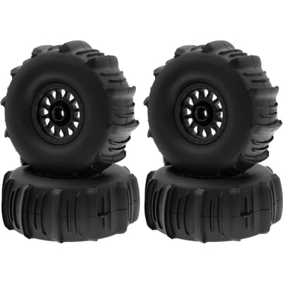 Lot de 4 pneus de voiture télécommandés 138 mm 17 mm de remplacement pour ARRMA Mojave TRAXS UDR FS Yikong noir