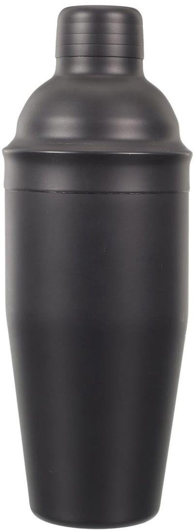 Cook Concept Cocktailshaker van stijlvol metaal - 620 ml - zwart - RVS - Cocktails maken - 8 x 22 cm - Mix/shake bekers