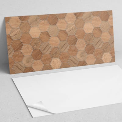 Coloray Wandpanelen Zelfklevend - Zeshoekig tegelpatroon PVC Wandpaneel - 100 cm x 50 cm - Bruin Wandbekleding Zelfklevend - 1 stuk - Texturen Wandpanelen Zelfklevend - Wandbord Keuken - Wandpaneel Badkamer
