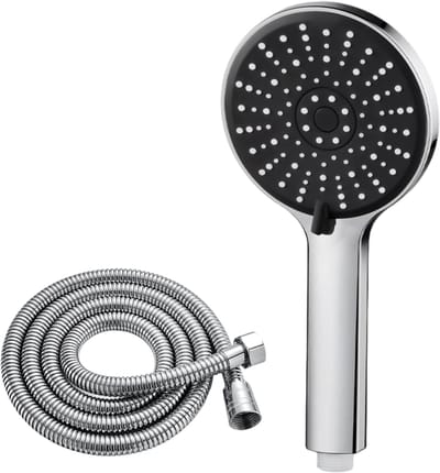 Ynkkvre -Handdouche - Douche Slang - 5 Stralenmodi + Waterbesparend Tot 8 Liter Per Minuut - 1,5 Meter - Zonder Gereedschap Monteerbaar Chroommetalen