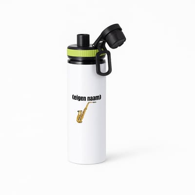 Hacebo® - saxofoon met eigen naam waterfles met draaidop groen - Saxofoon - muziek liefhebbers - iemand die houdt van saxofoons - verjaardag - cadeau - kado - water fles - 850ML