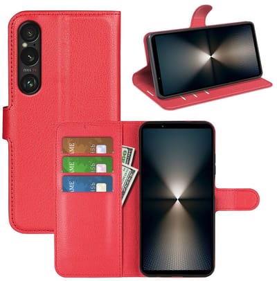 MobyDefend Hoesje - Geschikt voor Sony Xperia 1 VII - Kunstleren Wallet Book Case (Sluiting Voorkant) - Rood