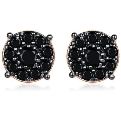 5 Stijlen Elegante Natuurlijke Zwarte Zirconia Oorbellen Studs Voor Vrouwen Roségoud Hoge Kwaliteit Dagelijkse Fijne Sieraden black