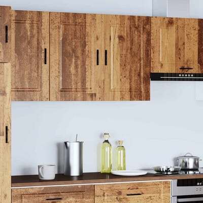 vidaXL - Keukenbovenkast - Porto - bewerkt - hout - oud - houtkleurig