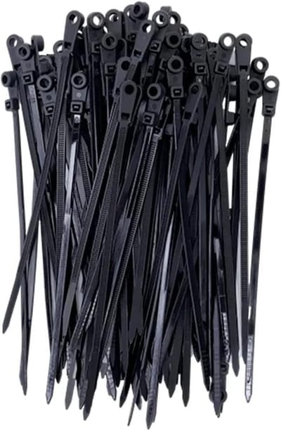 Ritsbanden met schroefgat - Kabelbinders - Kabelbeheer - Heavy-duty nylon - 100 stuks - Zwart