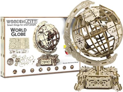 Wooden City 3d-puzzel Wereldbol 26 Cm Hout Bruin 231-delig