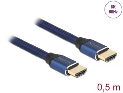 Delock Ultra High Speed HDMI Cable 48 Gbps 8K 60 Hz blue 0.5 m certified