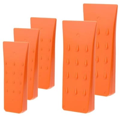 5-pack veilige klovenwig 15CM/20CM kettingzaag kloofwig van slagvast ABS-kunststof - oranje