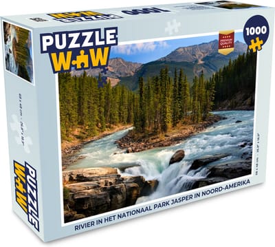 Puzzel Rivier in het Nationaal park Jasper in Noord-Amerika - Legpuzzel - Puzzel 1000 stukjes volwassenen