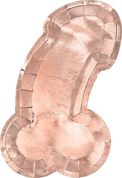 PARTYDECO - 6 Zizi roségouden papieren bordjes 26,5 x 15,5 cm