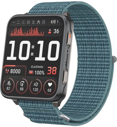Strap-it Nylon 'Alpine' bandje (24mm) geschikt voor Garmin Fenix 9 (Pro) 51mm / Fenix 8 (Pro) 51mm / Garmin Fenix 7x (Pro - Sapphire Solar) / Fenix 6x (Pro - Sapphire) / Fenix 5x (Plus) / Fenix 3 / Epix Pro (Gen 2 - 51mm) / Enduro 1-2-3 - Groenblauw