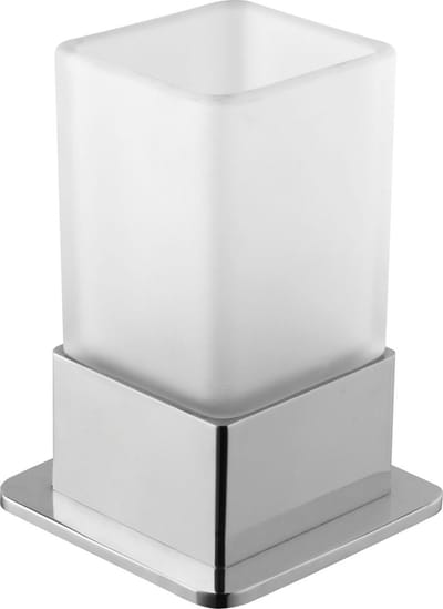 Sanifun Marly Vrijstaande Tandenborstelhouder Chroom met Glas 74 x 74 x 110 mm