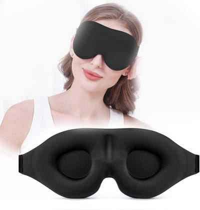 Slaapmasker - Zijslapen Slaapmasker - 3D Oogmasker - Volledig Lichtblokkerend voor Nacht - Zacht en Ademend Unisex Ontwerp - Drukvrij en Ontspannend - Geschikt voor Mannen en Vrouwen - Zwart