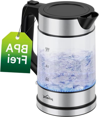 Glazen Waterkoker - Theelmaker Ketel - Snel Water Koken - Temperatuur Instelling - 17 Liter - Zilver