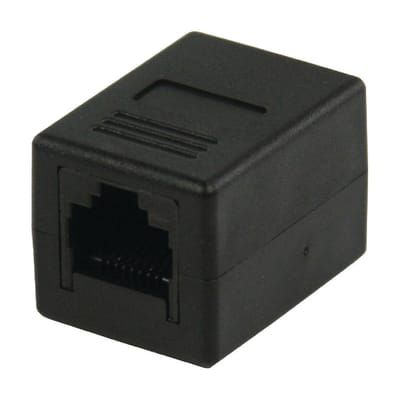 CAT6 Netwerk Adapter RJ45 (8/8) Female - RJ45 (8/8) Female Zwart
