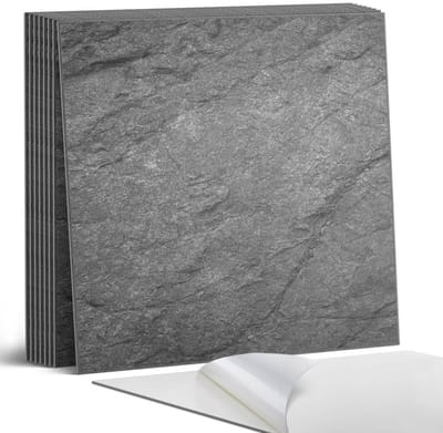Coloray Plaktegels - Natuursteen textuur Portugese Tegels - 30 cm x 30 cm - Grijs Plaktegels - 9 stuks - Vierkant PVC Tegels - Plaktegels Keuken - Zelfklevende Vloertegels - Vinyl Tegels - Zelfklevende Tegels