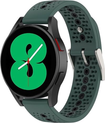 By Qubix - Dot Pattern bandje 20mm - Groen - Geschikt voor Samsung Galaxy Watch 7 (40 & 44mm) - Galaxy Watch FE - Galaxy Watch 6 - Galaxy Watch 6 Pro - Galaxy Watch 5 - 5 Pro - Galaxy Watch 4 - 4 Classic - Active 2 - Watch 3 (41mm)
