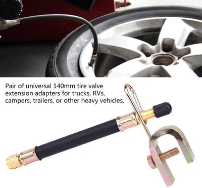 Dailygoods- Ventieverlengingen 140 mm - Flexibel - Vrachtwagen/bus - 4 Stuks - Duurzaam - Hoogwaardig rubber/metaal - Bandventiel