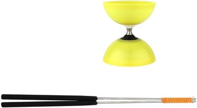 Diabolo - Speelgoed - Buitenspelen - Duurzaam Kunststof - 10 x 5 cm - Geel