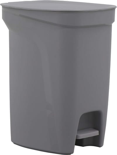 Pedaalafvalemmer 10 liter - kunststof - grijs
