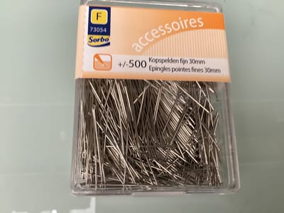 Sorbo - Kopspelden fijn 30 mm - +/- 500 stuks in handig bewaardoosje