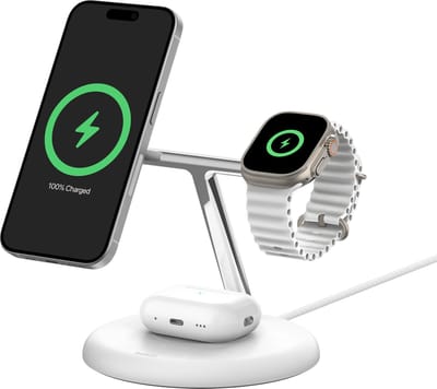Belkin BoostCharge Pro 3-in-1 Draadloze Laadstandaard met Qi2 – Magsafe Compatibel