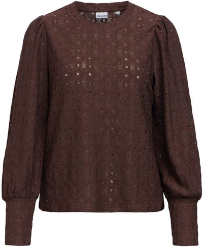 Object Objlaila L/s Re Top Noos Truien & vesten Dames - Sweater - Hoodie - Vest- Bruin - Maat S