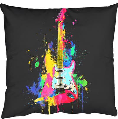 Sierkussens - Kussentjes Woonkamer - 50x50 cm - Gitaar - Kleurrijk - Verf