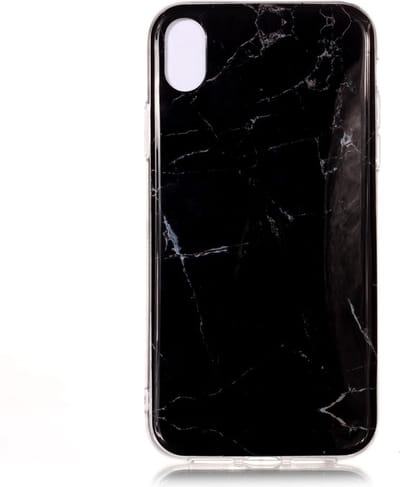 Peachy Marmer TPU Hoesje geschikt voor iPhone XS Max Case - Zwart
