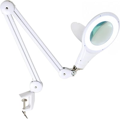 Comfortabele LED-lupenlamp voor hobby en lezen - 2,25x vergroting - ideaal voor puzzelen, knutselen en meer - wit