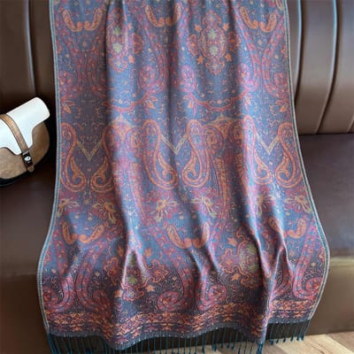 Luxe Jacquard Sjaal Dames Paisley Print Sjaals Pashmina Reis Poncho Warme Deken Winter Bufanda Sjaal Dames Stola's 70x180cm gray