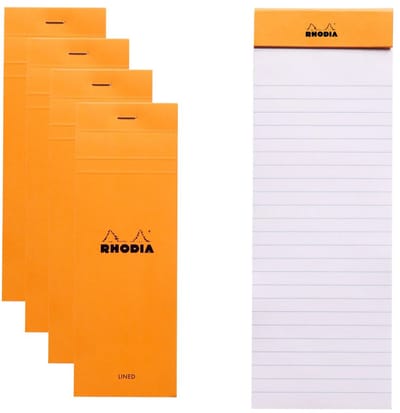 Rhodia Notitieblok - Schrijfblok - N8 - Gelijnd - 80g - Oranje - 80 vel - 10 stuks