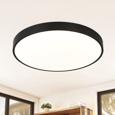 NETTLIFE Plafondlamp LED - 28 cm - Zwart - 4000K Neutraal wit Licht - rond - IP44 Plafondverlichting - 17W - voor Keuken | Badkamer | Gang | Woonkamer | Slaapkamer