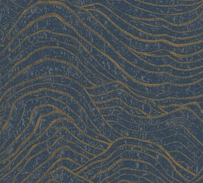 HEUVELACHTIG BEHANG | Sierlijk - Donkerblauw Goud - A.S. Création Jade 2