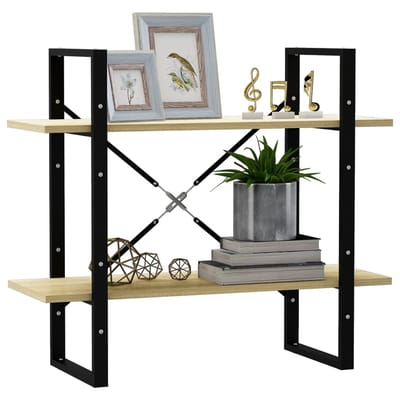 vidaXL - Boekenkast - met - 2 - schappen - 80x30x70 - cm - bewerkt - hout - sonoma - eiken