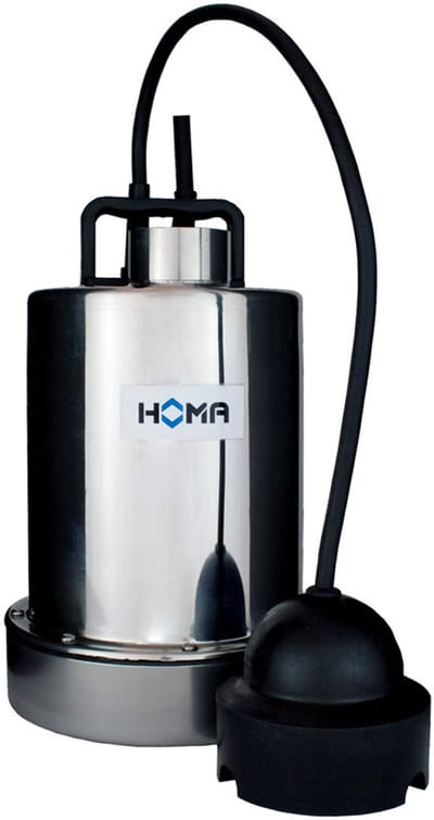 Homa dompelpomp voor schoon- en licht vervuild water, mantelgekoeld, C270WF Sensoflat, vlakzuig,230V