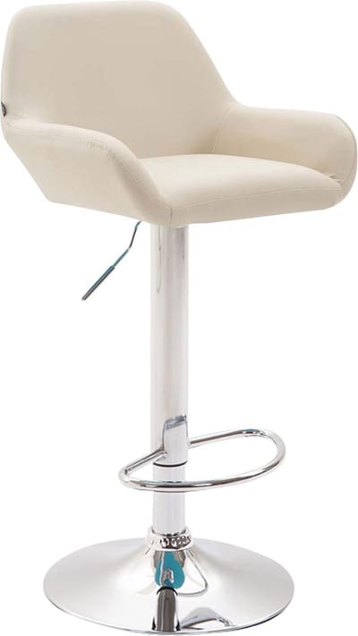 CLP Braga Barkruk - Kunstleer chroom/creme