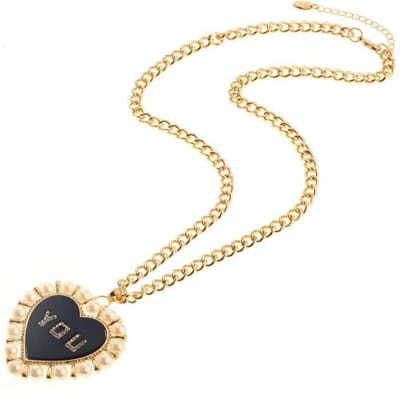 Behave - Lange ketting hartvormige hanger YOU - 63 cm - Trendy statement sieraden