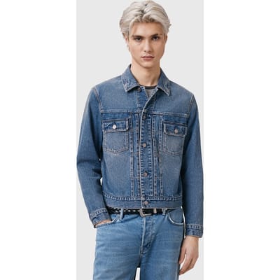 AllSaints Exile Jacket Washed Indigo Blue Taglia: XS | Giacche di jeans Outlet | Uomo | Blu