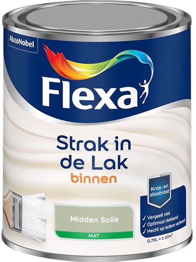 Flexa - Strak In De Lak Binnenlak Mat - Midden Salie - Mengverf - 750 Ml