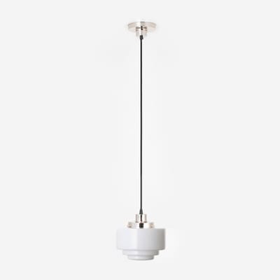 Hanglamp aan snoer Getrapt Ø 20 20's Nikkel - Art Deco Trade