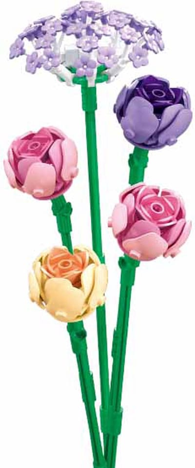 Sluban Flowers botanische bloemen bouwset – bouwspeelgoed kunstbloemen decoratie – Botanical Flowers – bouwpakket voor volwassenen en kinderen – bouwdoos 198 met bouwstenen – M38‑B1101‑17