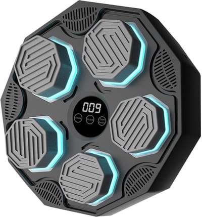 Boksmachine - Muziek doel - Fitness thuis - Met LED verlichting - 40 cm breed - Zwart
