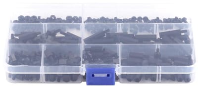 Shopcentral - Nylon Standoff Set - Assortiment Kit - Voor Kaarten - Zwart - M2/M3 - 250 Stuks - Inclusief Opbergdoos