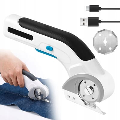 Elektrische Schaar - Draadloze Tapijtschaar - Karton Snijder - 60W & 320 RPM - 2000mAh Oplaadbaar - Snijdt Tot 8mm Dik - Voor Gordijnen, Textiel & DIY Klussen