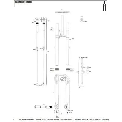 Vork Rockshox Plongeur Boxxer C1 2019+ Cote Droitnoir